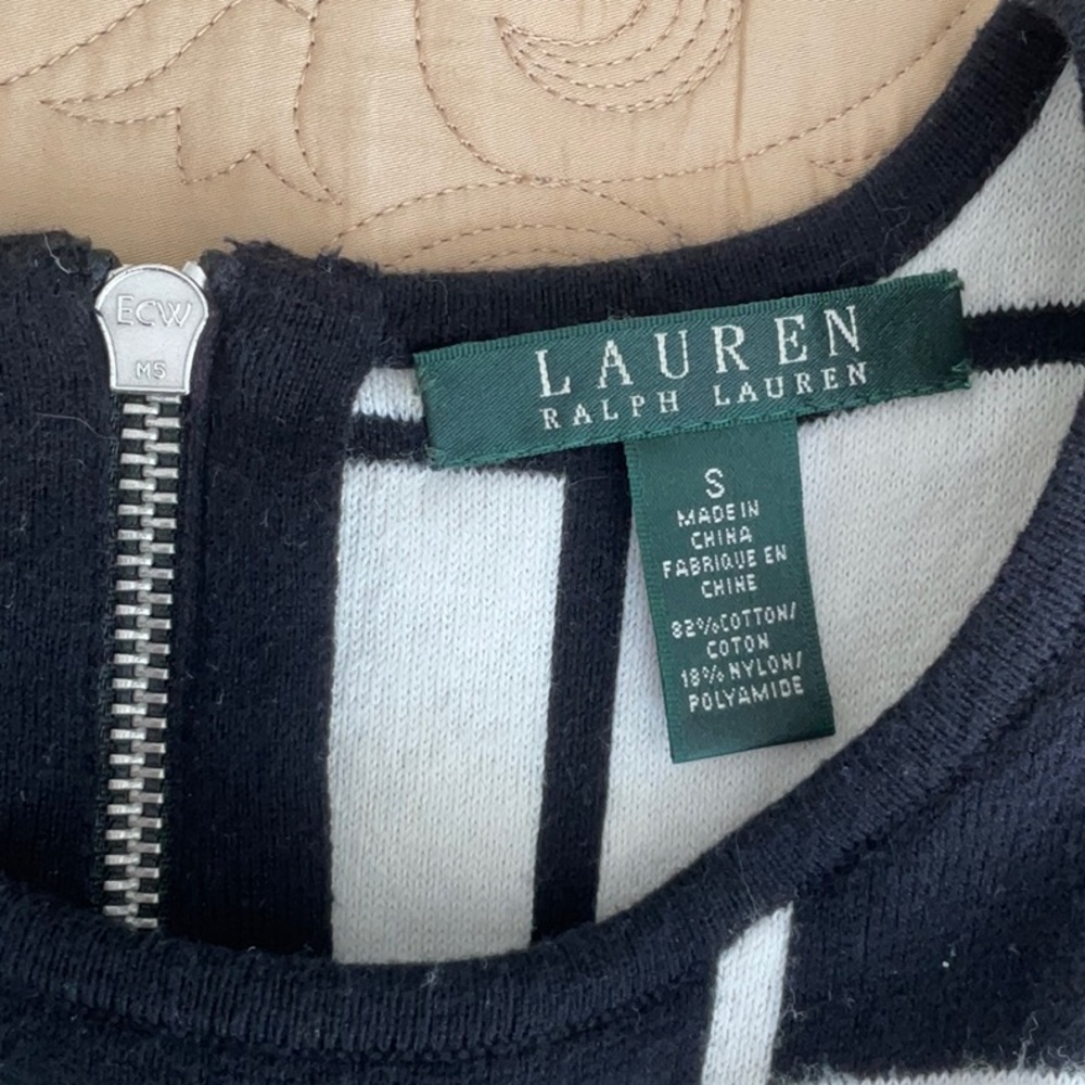 Lauren Ralph Lauren Navy & White Sleeveless knit Midi Dress / Size Small - Picture 11 of 15